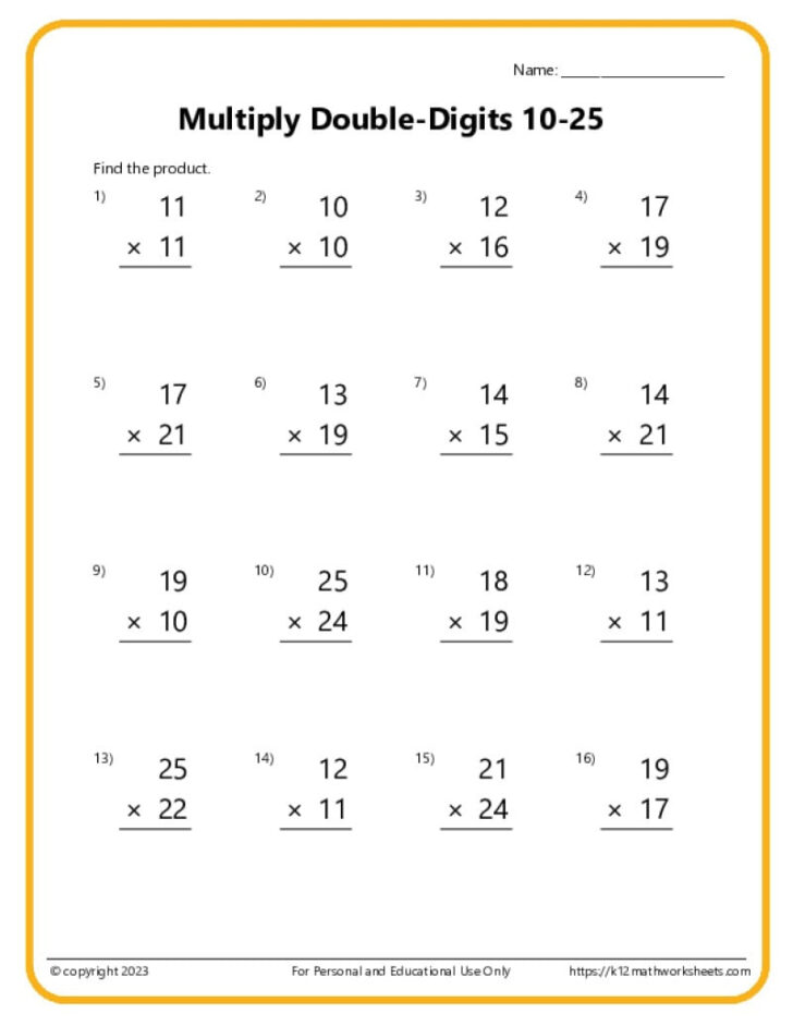 Make Your Own Multiplication Worksheet