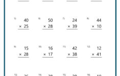 Double-Digit Multiplication Worksheets with Double Digit Multiplication Printable Worksheets