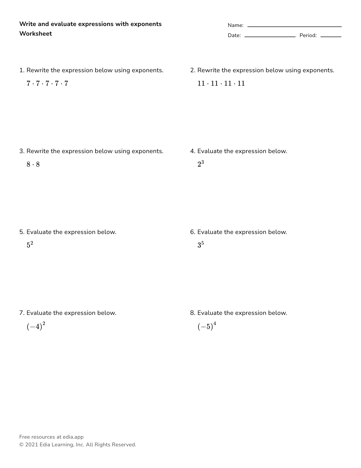 Edia | Ai Platform For Student Outcomes regarding Exponents and Multiplication Worksheet
