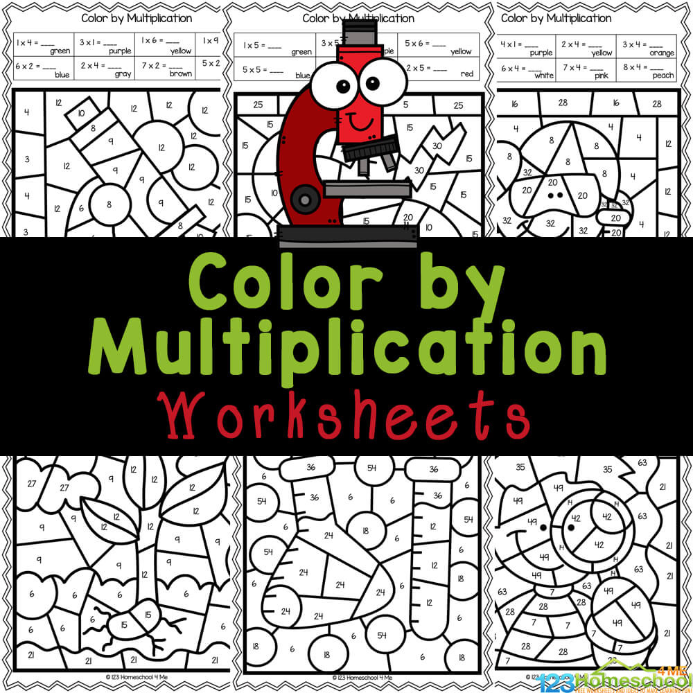🔬 Science Themed Multiplication Colornumber Worksheets regarding Free Printable Multiplication Coloring Worksheets