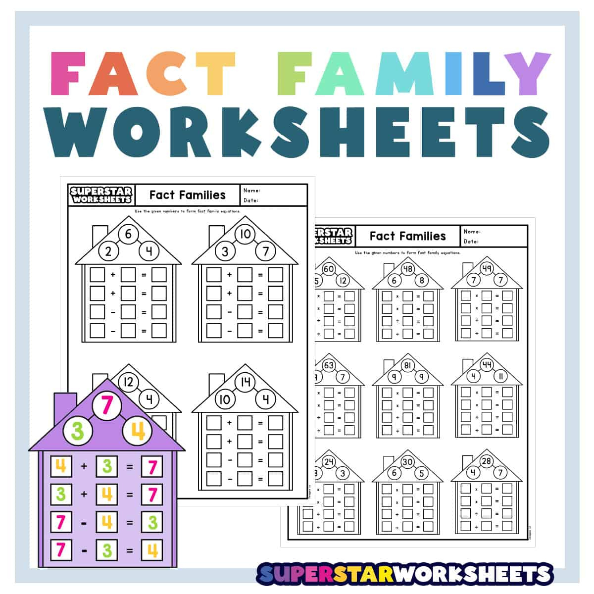 Fact Family Worksheets - Superstar Worksheets pertaining to Fact Families For Multiplication and Division Worksheets
