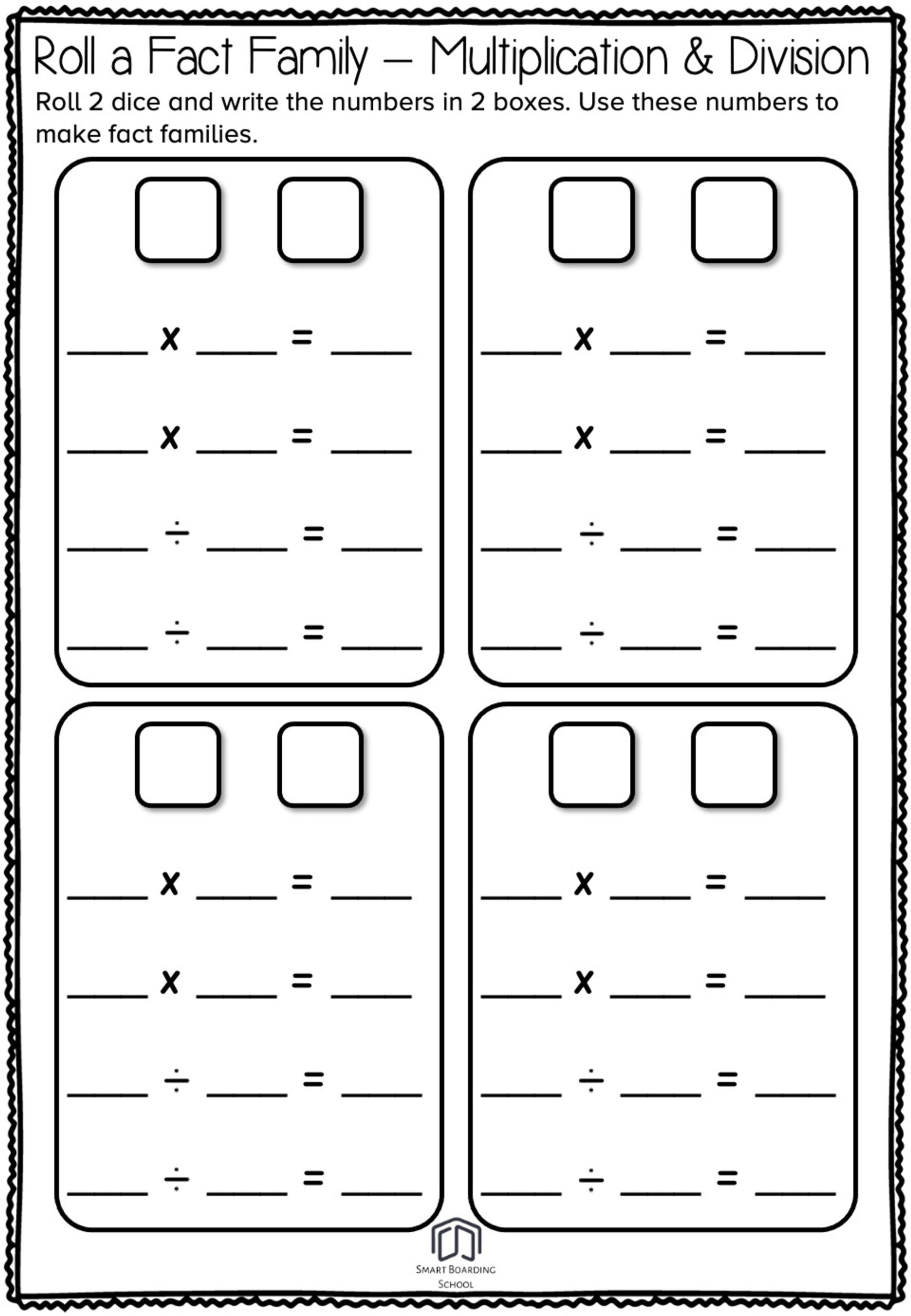 Fact Family Worksheets within Fact Family Worksheets Multiplication