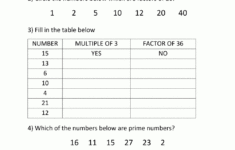 Factors And Multiples Worksheet with Multiples and Factors Worksheet