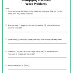 Fraction Word Problems Worksheets   K12 Math Worksheets Inside Fraction Multiplication Word Problems Worksheet