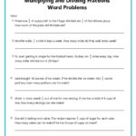 Fraction Word Problems Worksheets   K12 Math Worksheets Throughout Division And Multiplication Word Problems Worksheets