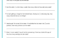 Fraction Word Problems Worksheets - K12 Math Worksheets throughout Division And Multiplication Word Problems Worksheets