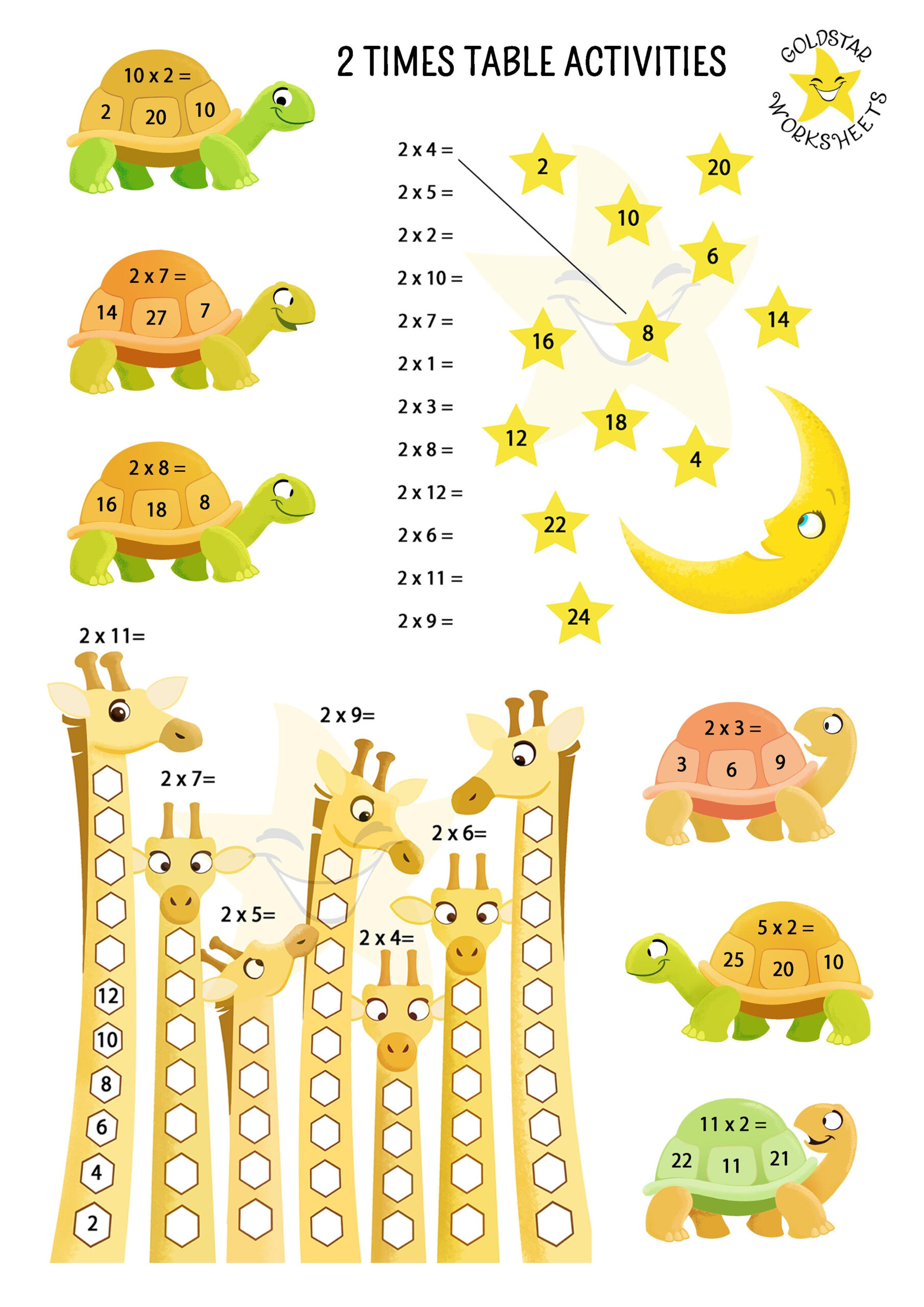 Free 2 Times Table Worksheets - Fun, Creative, And Easy To Print! regarding Multiplication Tables Live Worksheet Grade 3
