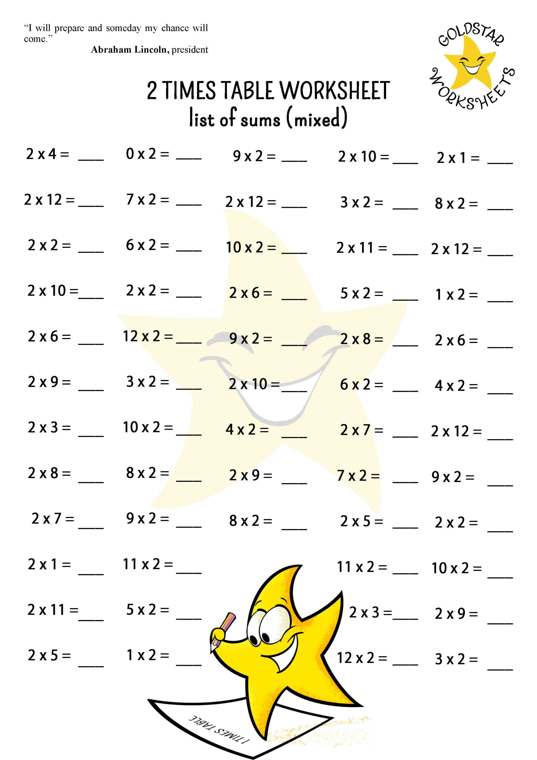 Free 2 Times Table Worksheets - Fun, Creative, And Easy To Print! throughout Multiplication 2 Times Table Worksheet