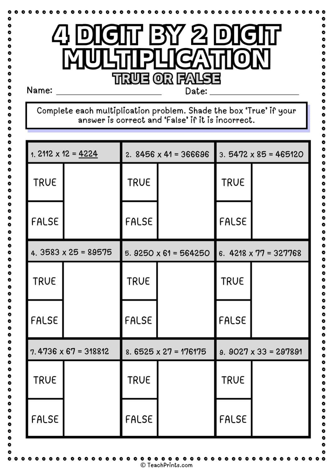 Free 4 Digit2 Digit Multiplication Worksheets - Teach Prints throughout 4&amp;#039;S Multiplication Worksheets