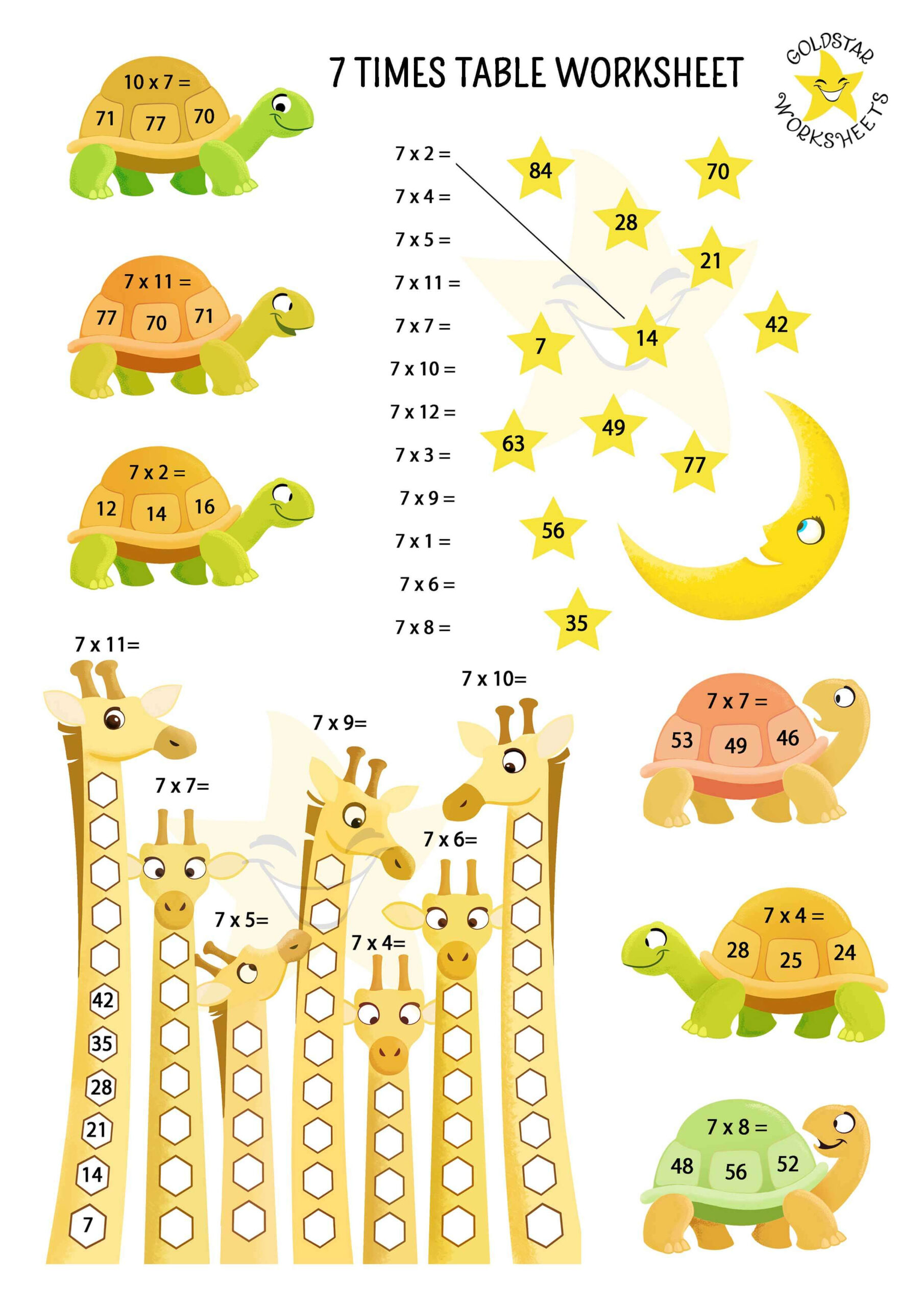 Free And Fun 7 Times Table Worksheets - Beautifully Designed For Kids! pertaining to 7 Multiplication Table Worksheet