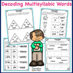 Free Closed Syllables Decoding Multisyllabic Words Activities Inside Multiple Syllable Words Worksheets