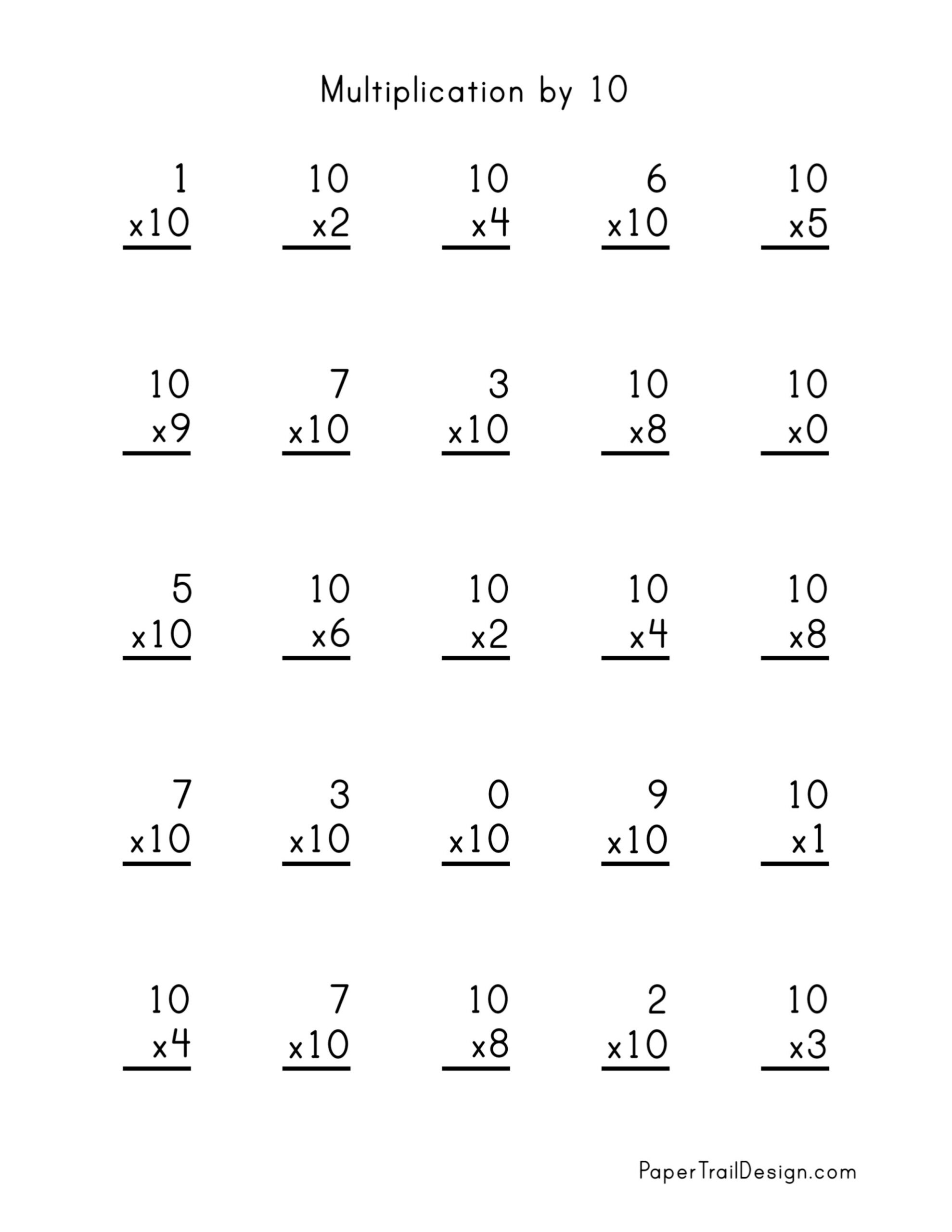 Free Multiplication Worksheets 1-12 - Paper Trail Design inside Printable Multiplication Practice Worksheets