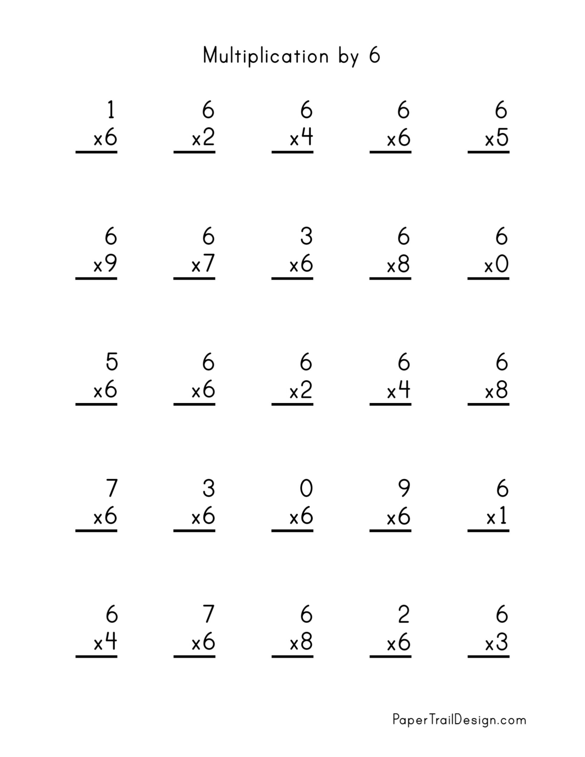 Free Multiplication Worksheets 1-12 - Paper Trail Design with regard to Multiplication Facts 1-12 Worksheets