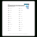 Free One Step Equations Worksheets — Mashup Math In One Step Equations Multiplication And Division Worksheet