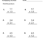 Free Printable Decimals Multiplication Worksheet For Fifth Grade In Multiplication Worksheets With Decimals