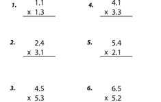 Free Printable Decimals Multiplication Worksheet For Fifth Grade in Multiplication Worksheets With Decimals