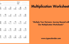 Free Printable Multiplication Worksheets [Pdf] Grade 1-12 Math with 1 12 Multiplication Worksheet