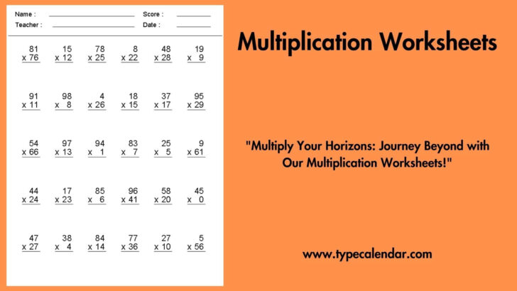 1 12 Multiplication Worksheet