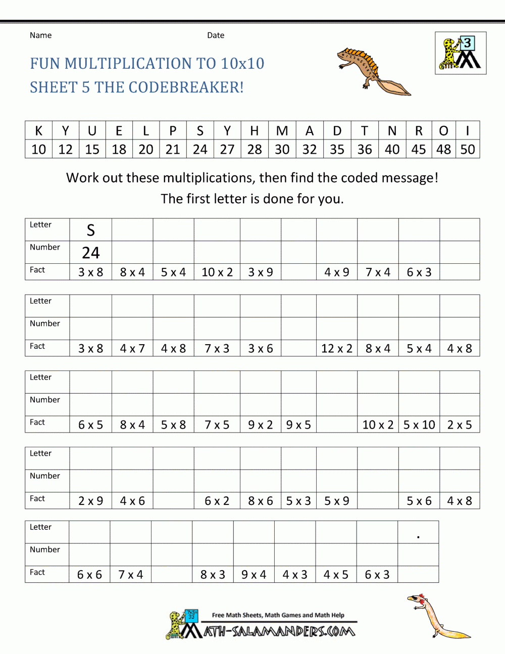 Fun Multiplication Worksheets To 10X10 inside Fun Multiplication Practice Worksheets