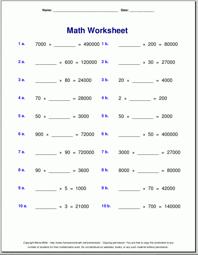 Grade 4 Multiplication Worksheets with 4Th Grade Math Multiplication Worksheets