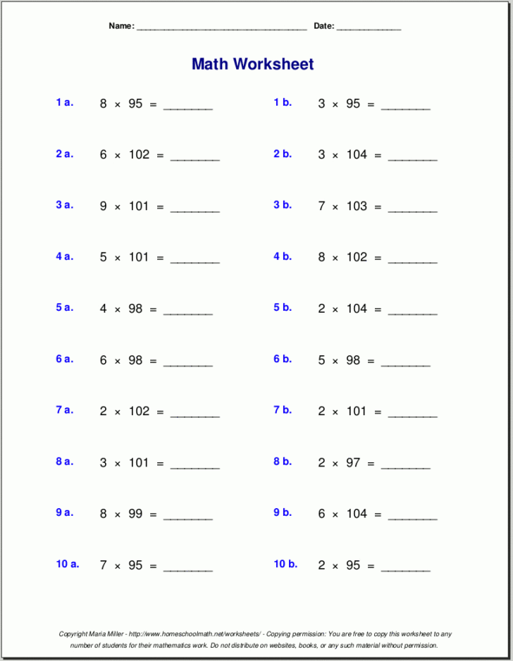 Multi Digit Multiplication Worksheets 5th Grade