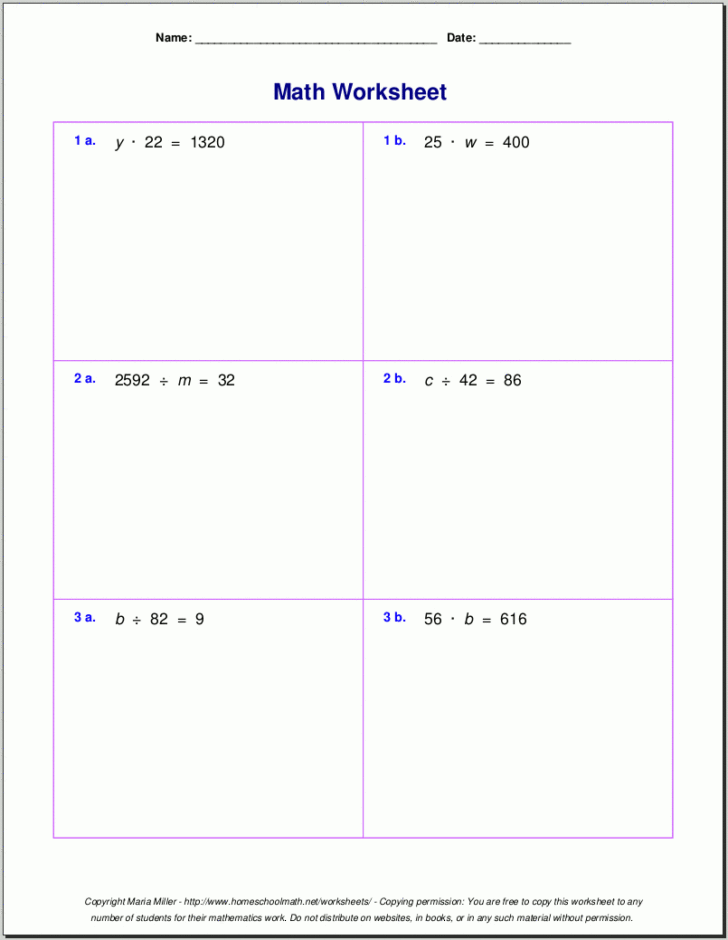 Long Division and Long Multiplication Worksheets