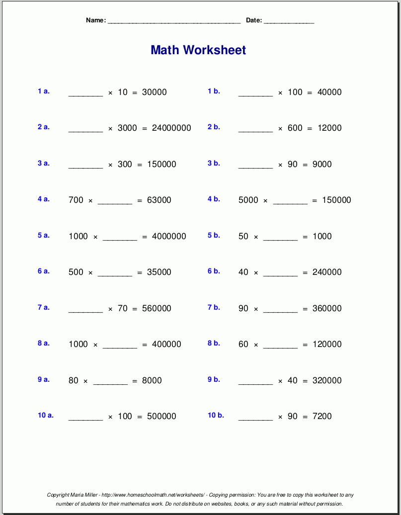 Grade 5 Multiplication Worksheets throughout Multiplication Worksheets Grade 5 Free Download