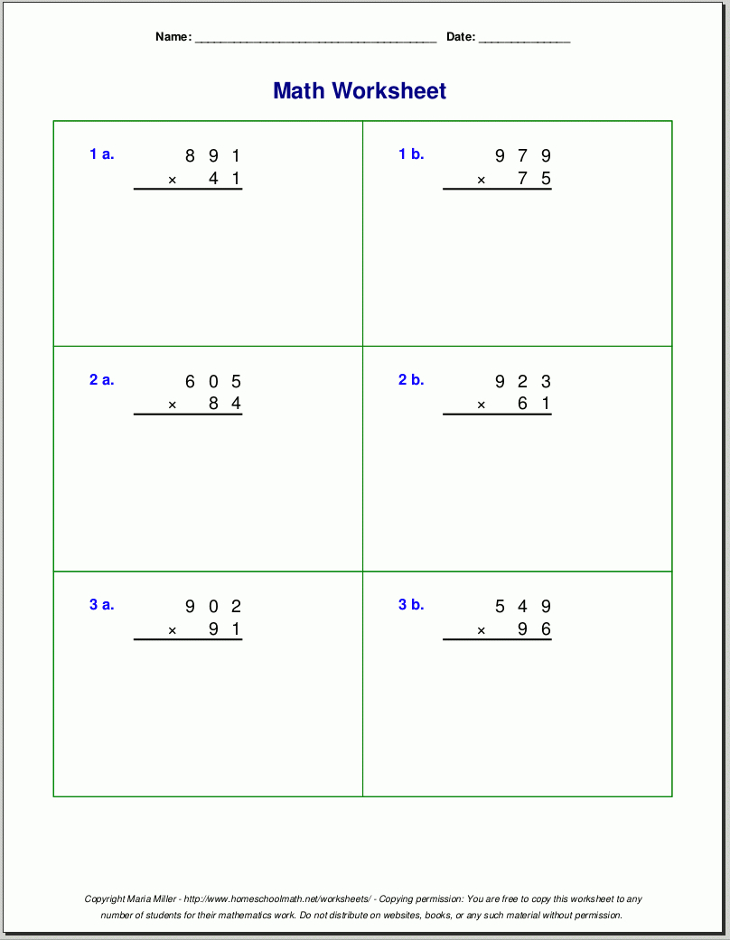 Grade 5 Multiplication Worksheets with Multiplication Worksheets Grade 5 Free Printable