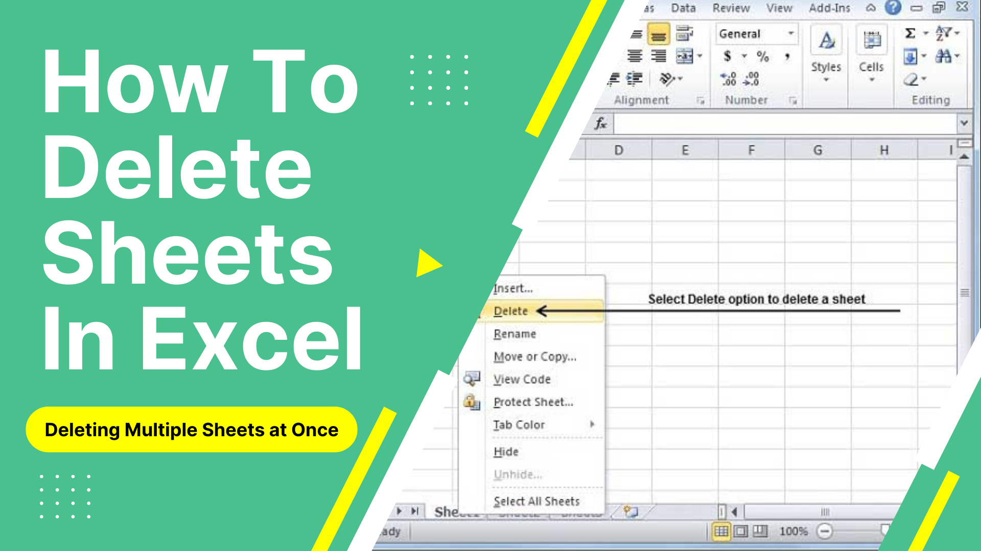 How To Delete Sheets In Excel: Deleting Multiple Sheets At Once in How To Delete Multiple Worksheets