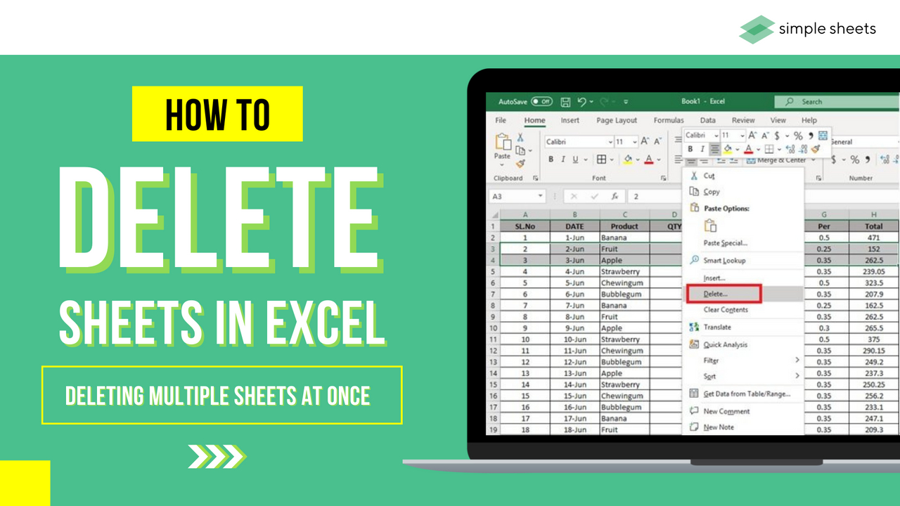 How To Delete Sheets In Excel: Deleting Multiple Sheets At Once regarding How To Delete Multiple Worksheets
