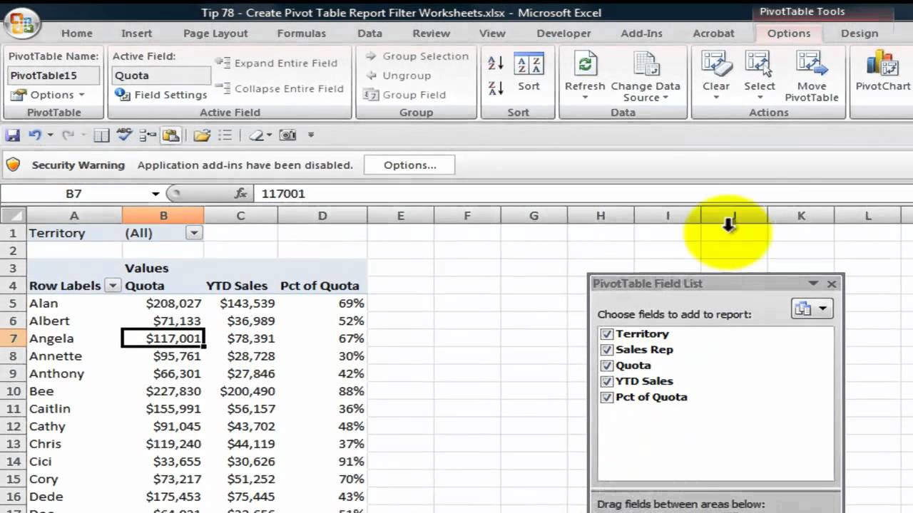How To Generate Multiple Reports From One Pivot Table throughout Pivot Table With Multiple Worksheets