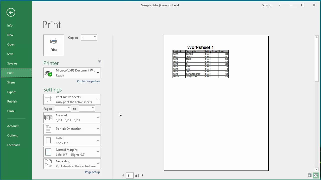 How To Print Only Specific Worksheets Of A Workbook In Excel 2016 intended for How to Print Multiple Worksheets