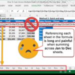 How To Sum Across Multiple Sheets In A Workbook | How To Excel For How To Select Multiple Worksheets
