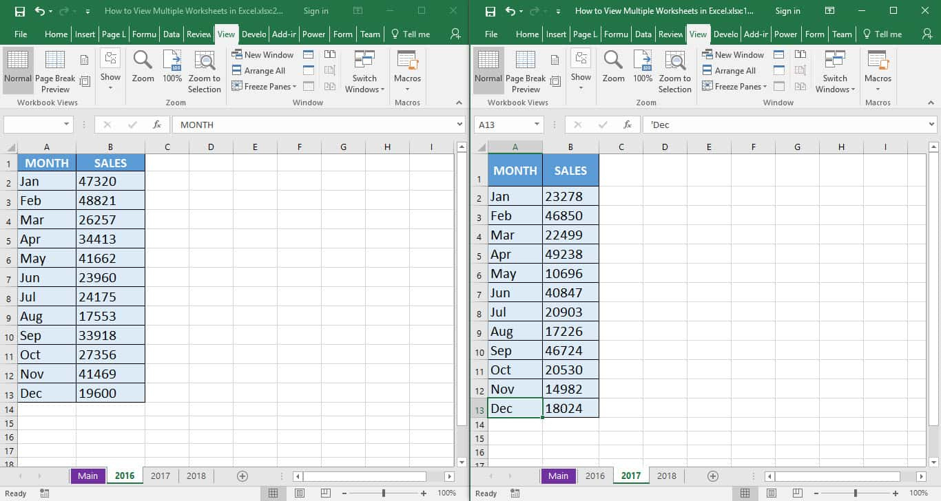 How To View Multiple Worksheets In Excel | Myexcelonline intended for View Multiple Worksheets