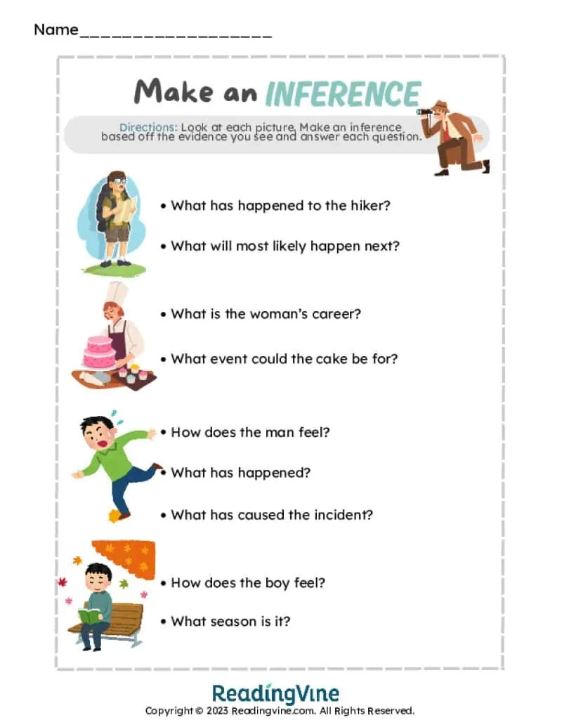 Inference Worksheets - Readingvine intended for Making Inferences Multiple Choice Worksheets