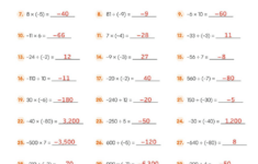 Integers: Multiply &amp; Divide Practice Worksheet within Worksheet On Multiplication and Division of Integers