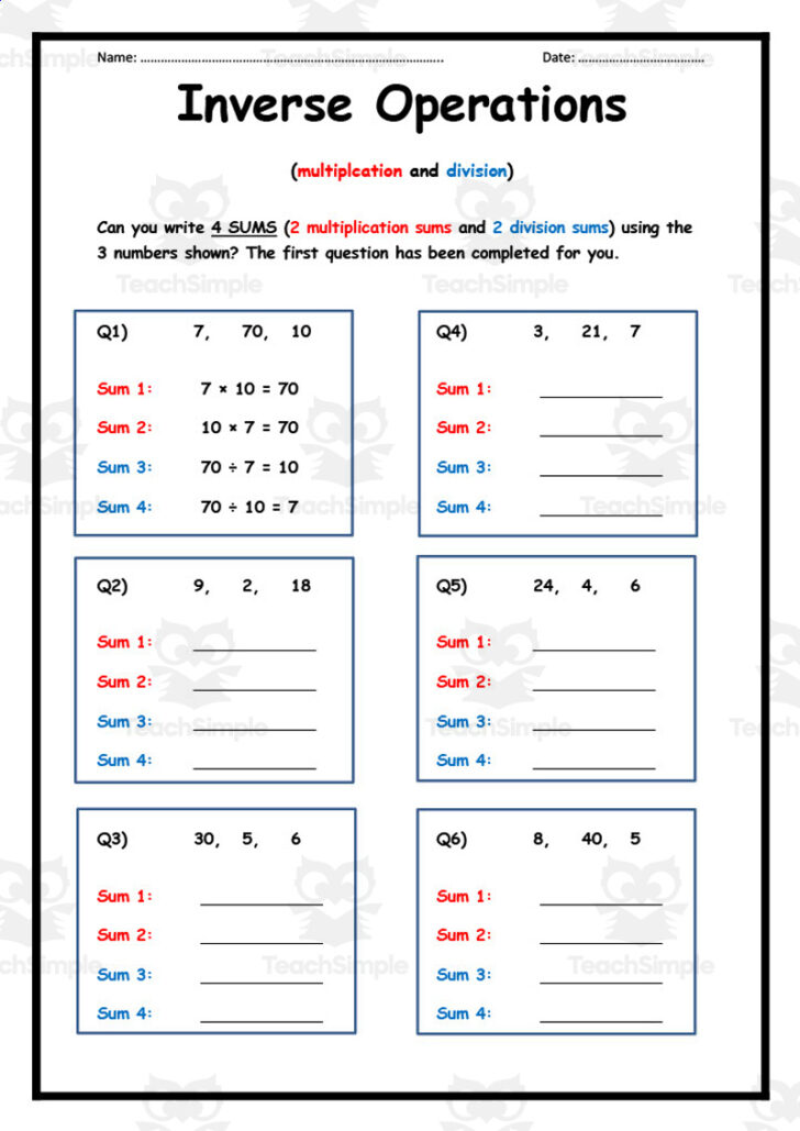Solving Equations Using Multiplication and Division Worksheet Solving Equations Using Multiplication and Division Worksheet
