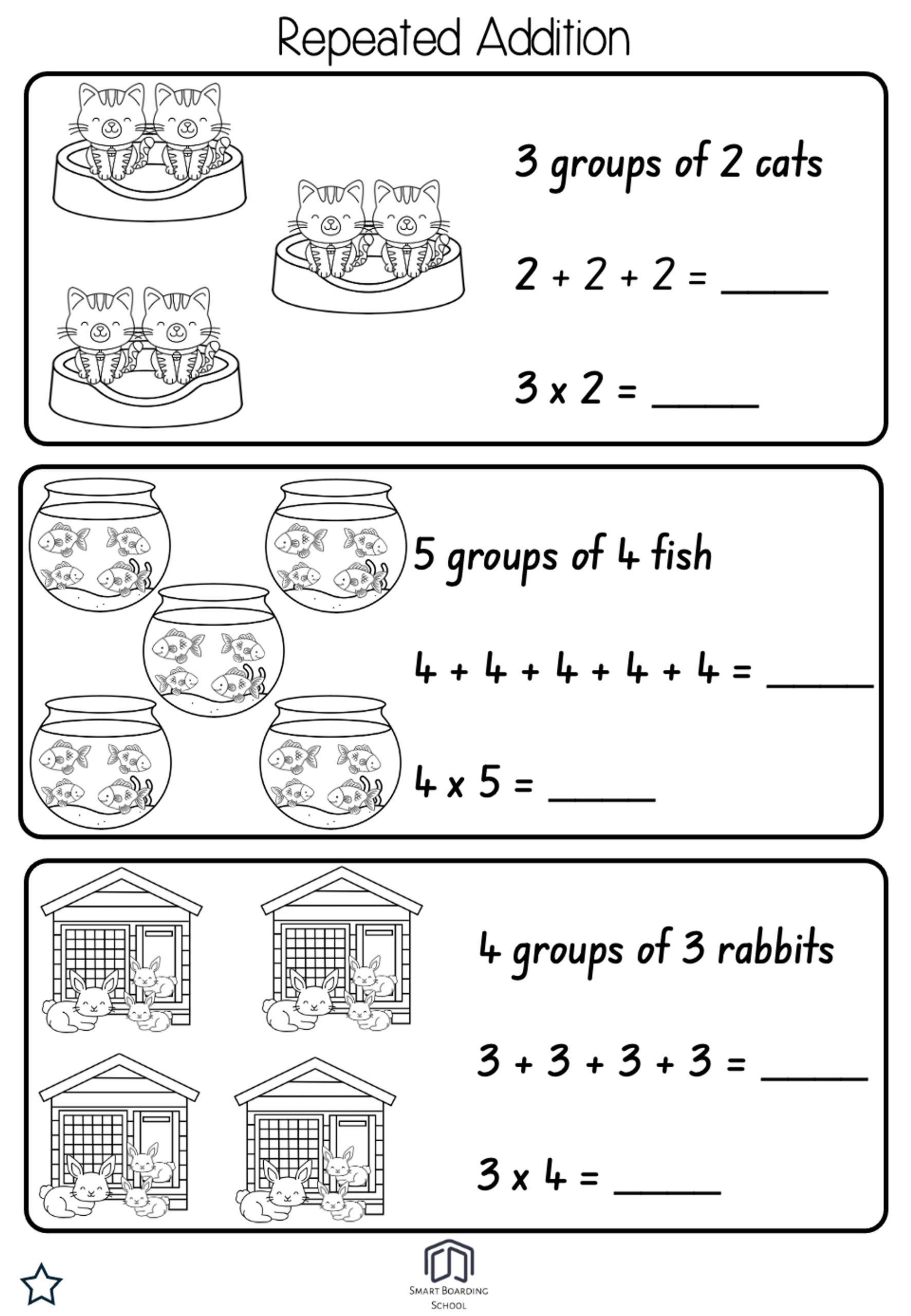 Kindergarten Repeated Addition Worksheet for Multiplication Repeated Addition Worksheet