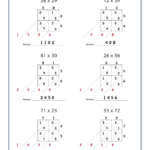 Lattice Multiplication: Method Worksheet In Lattice Method Multiplication Worksheet