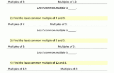 Least Common Multiple Worksheets Page for Least Common Multiple Worksheet With Answers