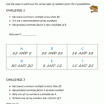Least Common Multiple Worksheets Page Pertaining To Highest Common Factor And Lowest Common Multiple Worksheet