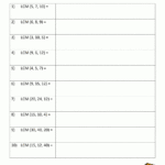 Least Common Multiple Worksheets Page With Finding Common Multiples Worksheet