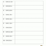Least Common Multiple Worksheets Page With Regard To Least Common Multiple Worksheets