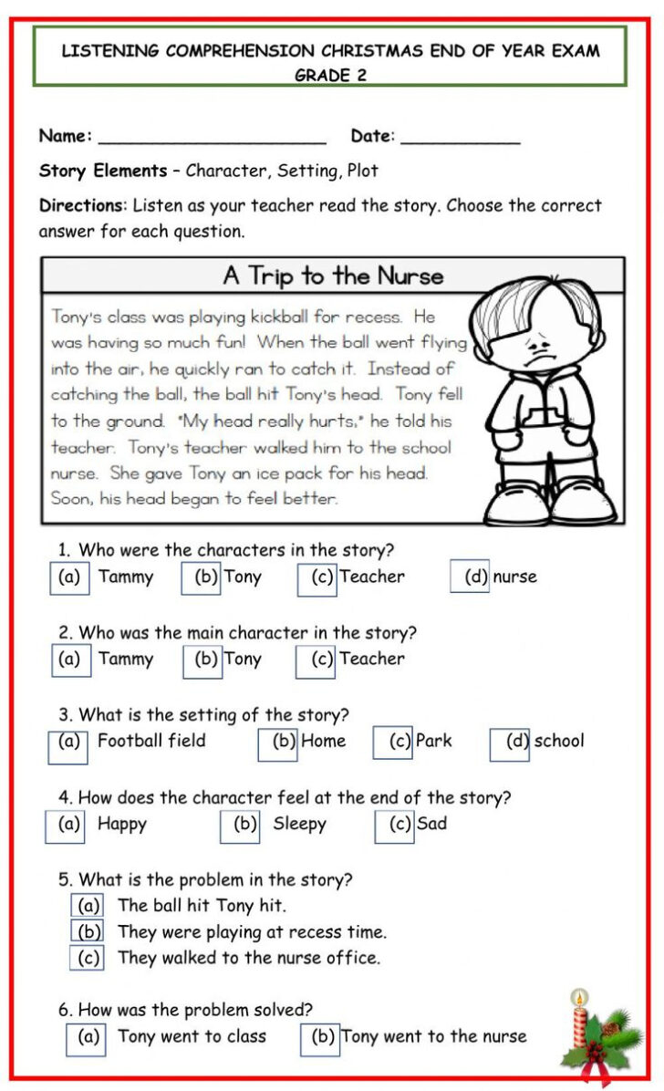 2nd Grade Reading Comprehension Worksheets Multiple Choice