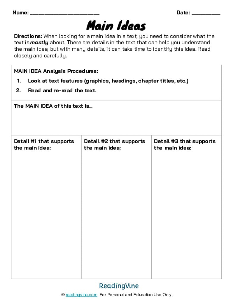 Main Idea Worksheets - Readingvine regarding Multiple Choice Main Idea Worksheets