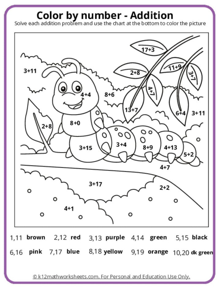 Multiplication Color by Number Worksheets Multiplication Color by Number Worksheets