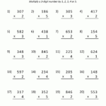 Math Multiplication Worksheets 4Th Grade For Multiplication Three Digit By One Digit Worksheet
