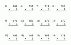 Math Multiplication Worksheets 4Th Grade in Multiplication Drill Sheets Grade 4 Three Digits
