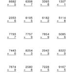 Math Worksheet Collection: Multiplying Four Digit Numbers | Media4Math With Worksheet On 4 Digit Multiplication By 4 Digit Number
