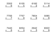 Math Worksheet Collection: Multiplying Four-Digit Numbers | Media4Math with Worksheet On 4 Digit Multiplication by 4 Digit Number